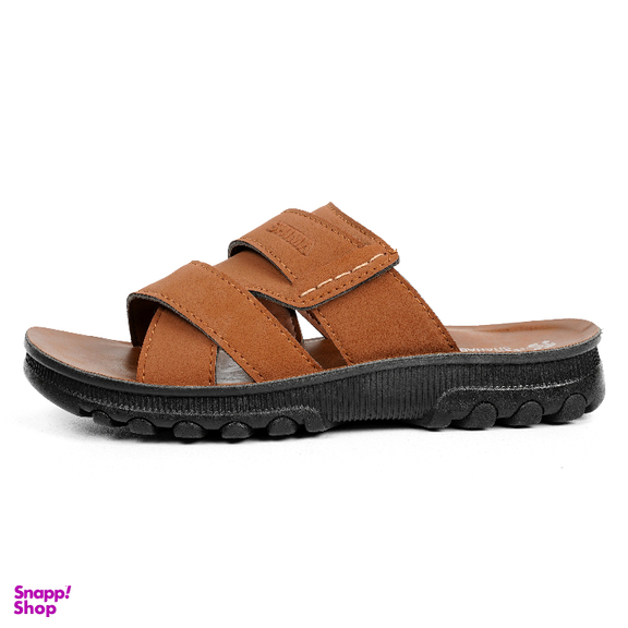 دمپایی مردانه کفش شیما مدل سحاب رنگ نسکافه ای