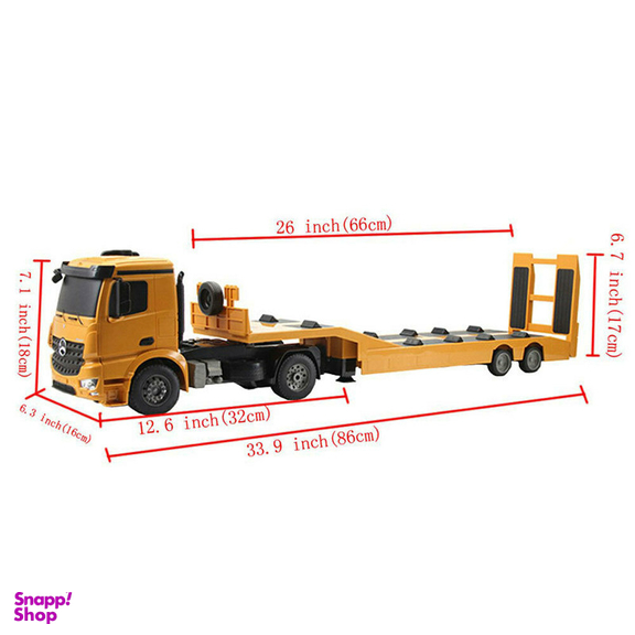 ماشین بازی کنترلی دابل ای مدل Mercedes Benz Arocs Flat Bed Trailer