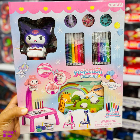 بازی آموزشی رنگ آمیزی ناب سل مدل میز نقاشی پروژکتوردار طرح کرومی