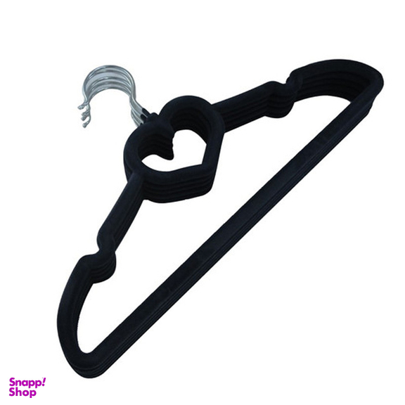 چوب لباسی مخمل طرح قلب مدل Heart بسته 5 عددی
