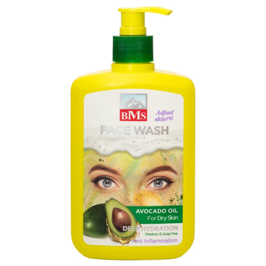 ژل شستشو صورت بی ام اس حاوی عصاره آووکادو مناسب پوست خشک حجم 500 میلی لیتر