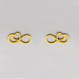 گوشواره طلا 18 عیار زنانه کاپانی طرح قلب و بی نهایت کد KE011