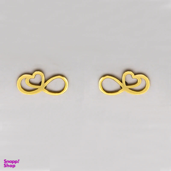 گوشواره طلا 18 عیار زنانه کاپانی طرح قلب و بی نهایت کد KE011