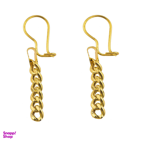 گوشواره طلا 18 عیار زنانه مدل کارتیه زنجیری کد R00023