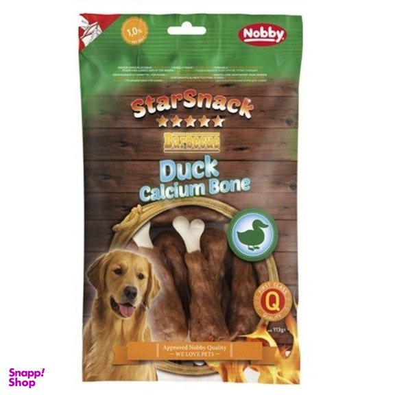 تشویقی سگ نوبی مدل Duck calcium Bone طعم اردک کد 21098 وزن 113 گرم