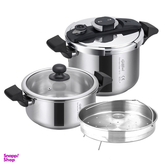 زودپز دوقلو جی فی نی مدل GS-01 گنجایش 6 و 4 لیتری