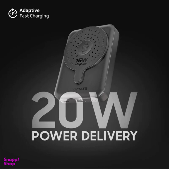 پاوربانک پرومیت مدل POWERMAG-DUO.Black ظرفیت 10000 میلی آمپر ساعت