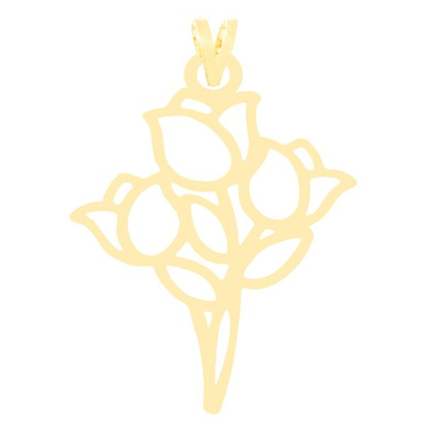 آویز گردنبند طلا 18 عیار زنانه کرابو طرح گل رز مدل Kr3693