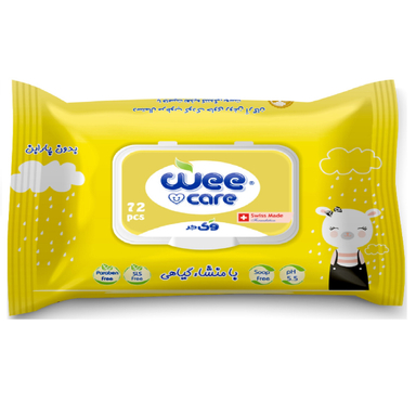 دستمال مرطوب کودک وی کر مدل عسل و روغن آرگان بسته 72 عددی