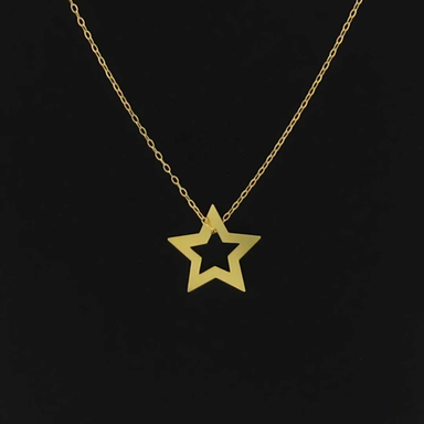گردنبند طلا 18 عیار زنانه کاپانی طرح ستاره کد KN042