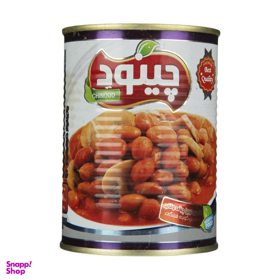 کنسرو لوبیا چیتی و قارچ چینود وزن 350 گرم