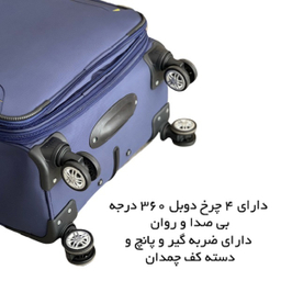 ست چمدان طرح کاترپیلار مدل CATB203B TRAVEL SENTRY SERIES مجموعه سه عددی به همراه کیف آرایشی و جا کفشی