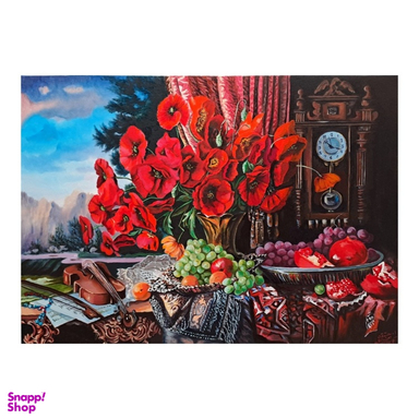 تابلو نقاشی رنگ روغن طرح گل شقایق