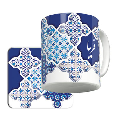 ماگ لاژید مدل اسم فریبا کد LZN به همراه زیر لیوانی