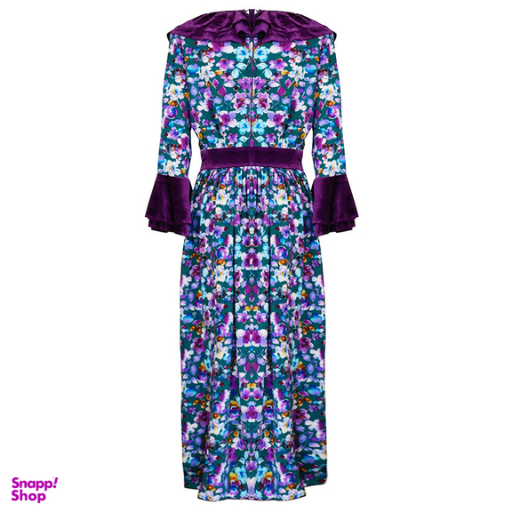 پیراهن زنانه مدل 100050603 طرح گل رنگ بنفش