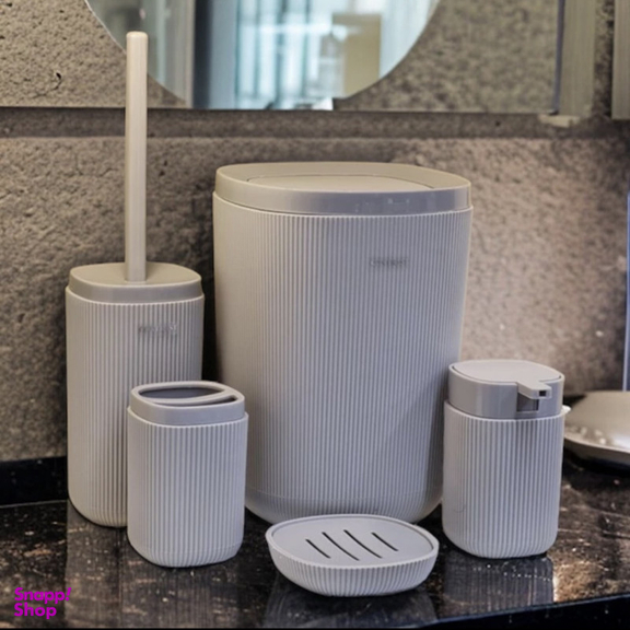 ست سرویس بهداشتی 5 پارچه کنتراست مدل شیاردار کد RM740