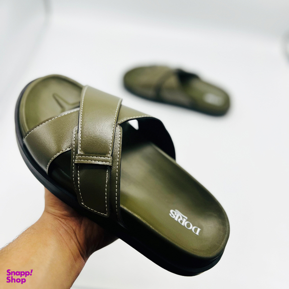 صندل مردانه دوریس مدل پدرام طبی کد 04 رنگ زیتونی