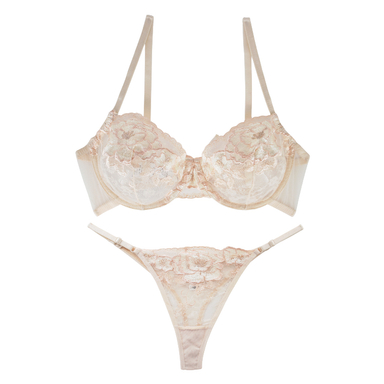 ست شورت و سوتین زنانه برتا کد 2020NK رنگ کرم