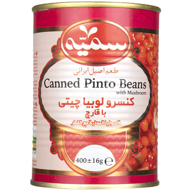 کنسرو لوبیا چیتی با قارچ سمیه وزن ۳۸۰ گرم