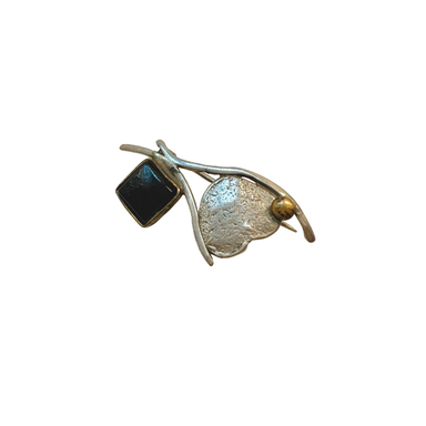 گل سینه نقره 925 عیار زنانه طرح مربع کد 45010 GLSN