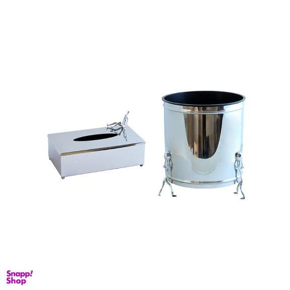 ست سطل و جا دستمال کاغذی سالینو مدل آدمک کد SS-8004380045