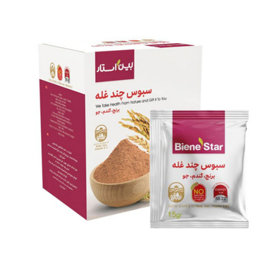 سبوس چند غله بین استار وزن 15 گرم بسته 15 عددی