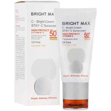کرم ضد آفتاب برایت مکس SPF50 مدل طبیعی حجم 50 میلی لیتر