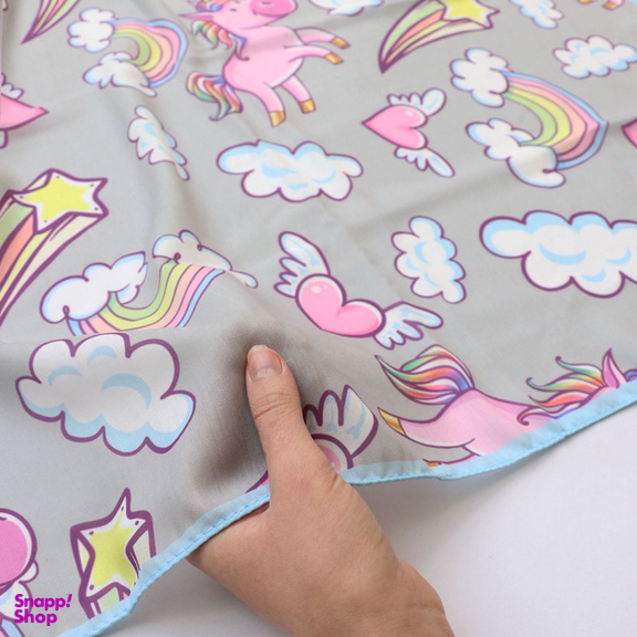 دستمال سر و گردن دخترانه مدل نخ پنبه طرح یونیکورن کد 1045