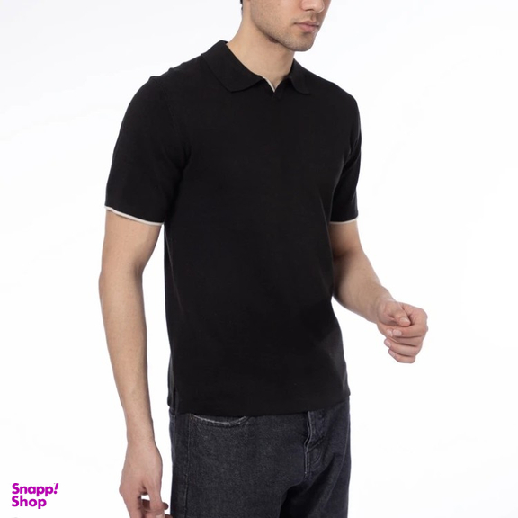 پولوشرت بافت آستین کوتاه مردانه مدل GD-s-17428672 رنگ مشکی