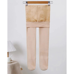 جوراب شلواری زنانه مدل خز زمستانی رنگ کرم