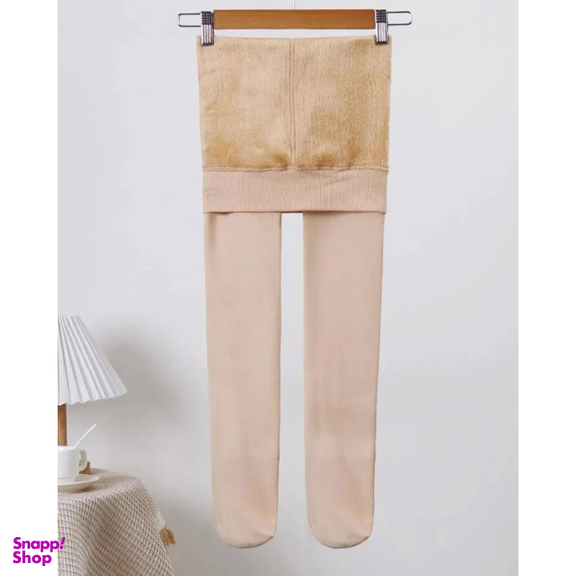 جوراب شلواری زنانه مدل خز زمستانی رنگ کرم