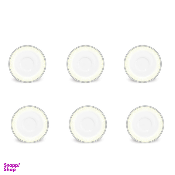 نعلبکی چینی زرین ایران مدل زیر استکان دوری 13 ریوا پلاتینی درجه یک بسته 6 عددی