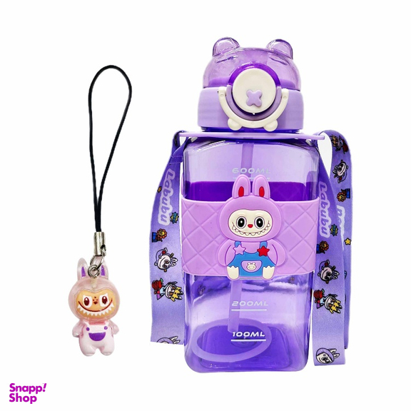 قمقمه مدل لبوبو حجم 650 میلی لیتر به همراه آویز شب تاب مجموعه 2 عددی