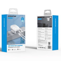 شارژر دیواری 20 وات کینگ استار مدل KW193C PD به همراه کابل USB-C