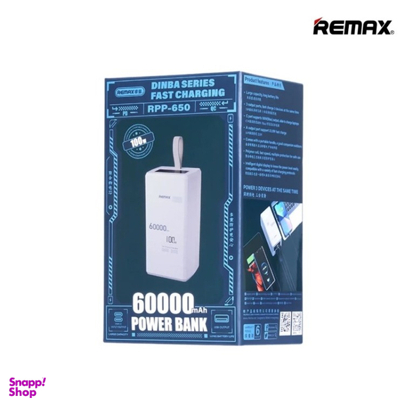 پاوربانک ریمکس مدل RPP-650 ظرفیت 60000 میلی آمپر ساعت