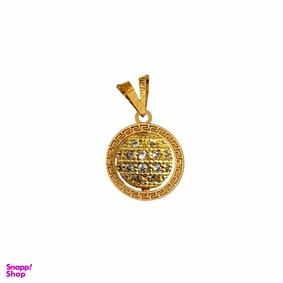 پلاک گردنبند طلا 18 عیار زنانه مدل گوی نگین دار کد 329