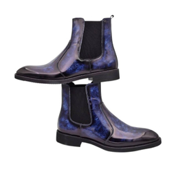 بوت مردانه چرم ریباری مدل X1 رنگ آبی لاجوردی