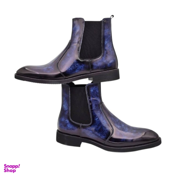 بوت مردانه چرم ریباری مدل X1 رنگ آبی لاجوردی