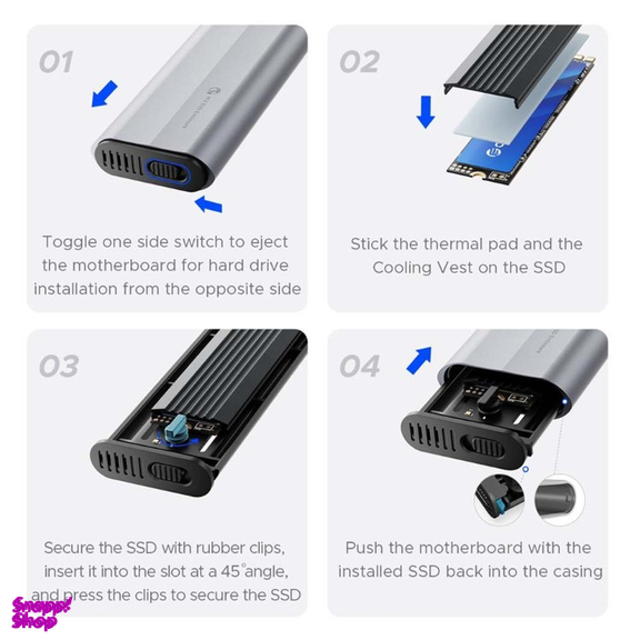 باکس هارد M.2 SSD اوریکو مدل AXM2S-G2-V1