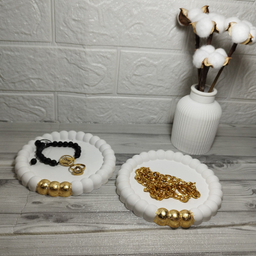 بشقاب بتنی مدل مرواریدی مجموعه 2 عددی