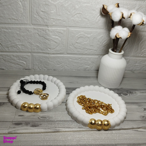 بشقاب بتنی مدل مرواریدی مجموعه 2 عددی