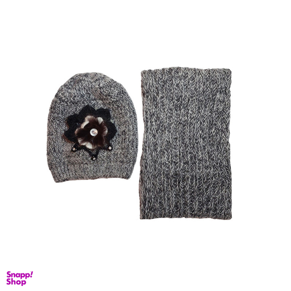 ست کلاه و شال گردن بافتنی دخترانه کد 784 sh