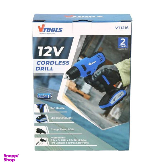 دریل پیچ گوشتی شارژی وی تولز کد VT1216