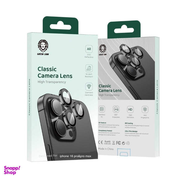 محافظ لنز دوربین گوشی موبایل گرین لاین مدل Classic Camera Lens مناسب اپل iPhone 16 Pro / Pro Max