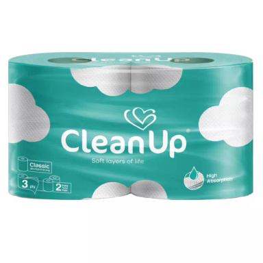 دستمال توالت کلین آپ طرح ابر بسته ۲ عددی