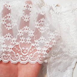 ست شورت و سوتین زنانه شاندرمن مدل فنردار گیپور گلدار کد 5080-2464-03 رنگ سفید