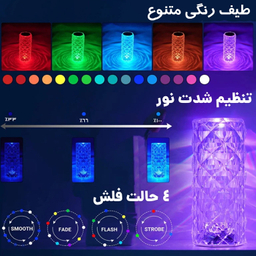 آباژور رومیزی مدل رز کریستالی