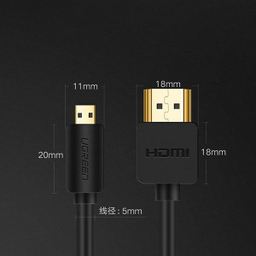 کابل تبدیل Micro HDMI به HDMI یوگرین مدل HD127 کد 30102 طول 1.5 متر