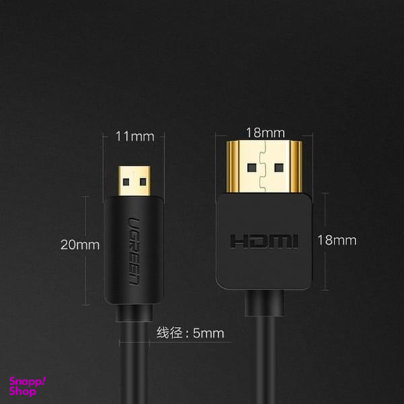 کابل تبدیل Micro HDMI به HDMI یوگرین مدل HD127 کد 30102 طول 1.5 متر