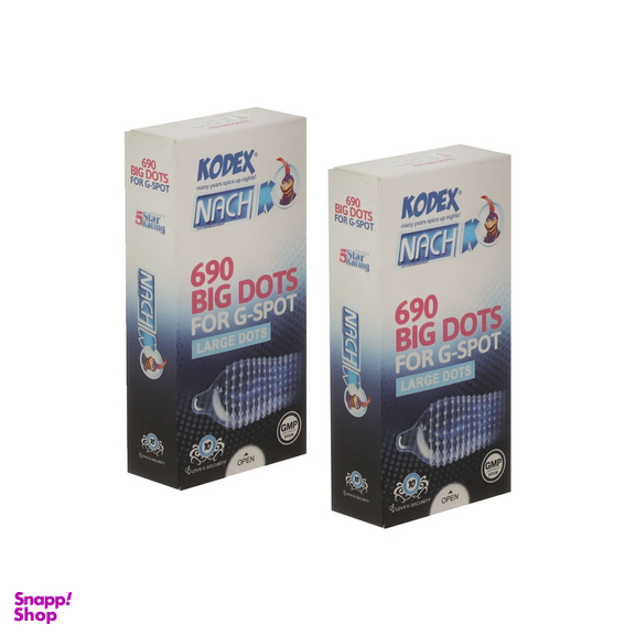 کاندوم خاردار ناچ کدکس (Nach Kodex) مدل Big Dots بسته 10 عددی مجموعه 2 عددی